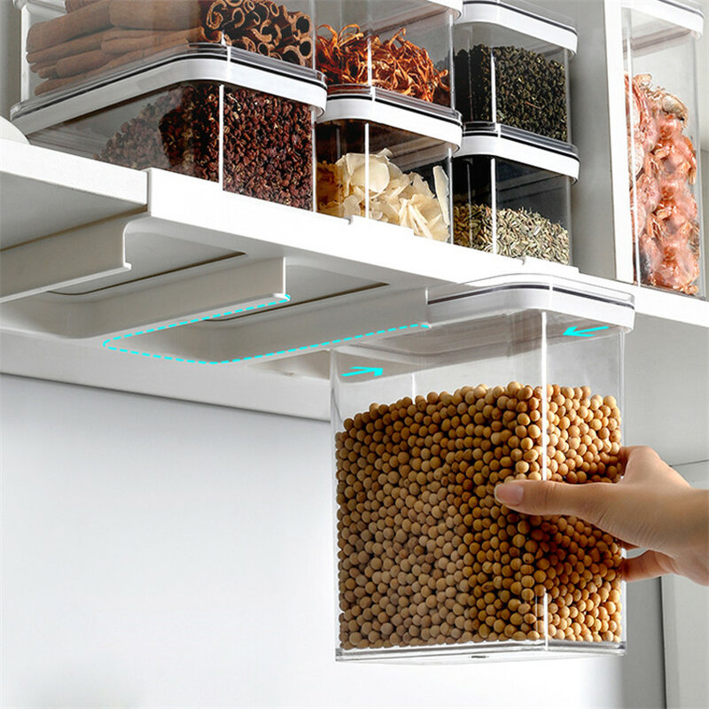 Contenitore per cereali con ripiano contenitore a parete contenitore in plastica per cereali da caffè accessori da cucina per cereali / Organizzazione domestica