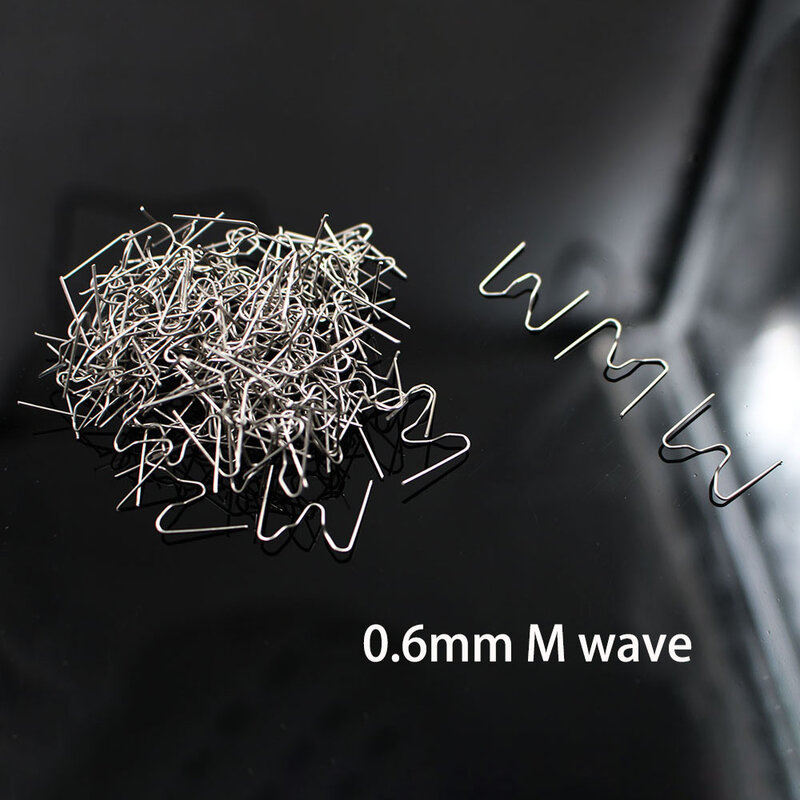 Grampeador térmico 100 peças 0.6 p/v/m onda pré-cortado 0.8mm & mm para carro amortecedor de plástico soldador de reparação de soldagem