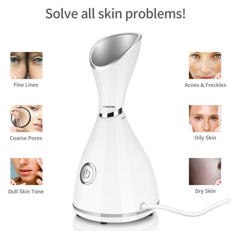 Facial Steamer Professional Face Steamer Nano Ionic Skin SPA Sprayer Deep Cleaning Humidifier Anti-aging Wrinkle Face Hydrating