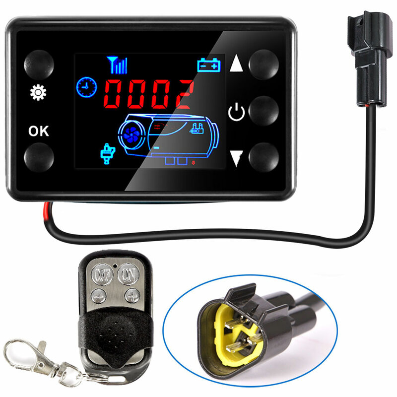 Uniwersalny przełącznik monitora LCD 12V/24V + akcesoria do zdalnego sterowania do toru samochodowego diesel nagrzewnica powietrza ogrzewanie postojowe zestaw sterowniczy