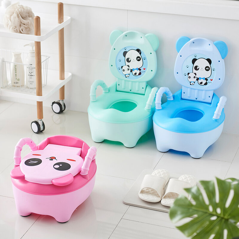 Baby Zindelijkheidstraining Seat Kinderen Potje Baby Wc Cartoon Panda Kids Wc Trainer Ondersteek Draagbare Urinoir Rugleuning Pot