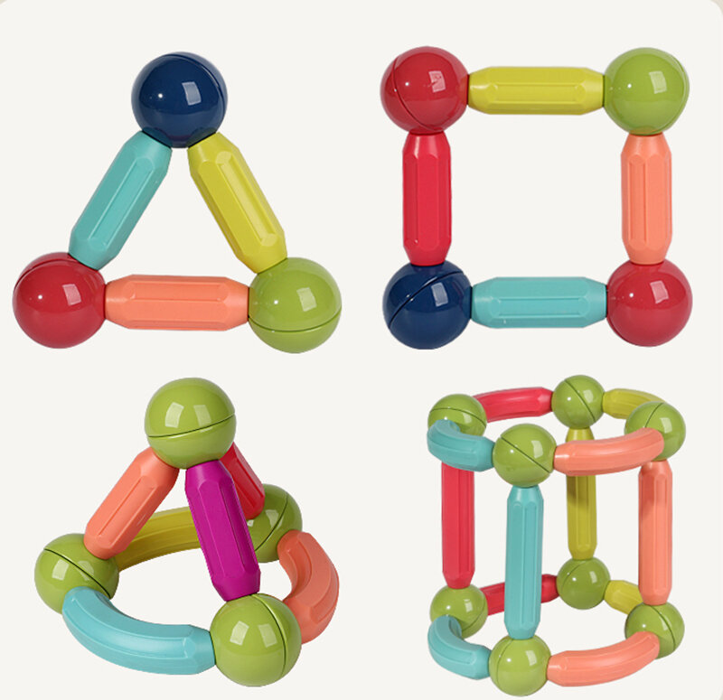 5 Buah/Lot Set Dijual dengan Instruksi Tongkat Magnet Aksesori DIY Blok Bangunan Batu Bata Magnet Hadiah untuk Anak-anak Mainan Magnetik