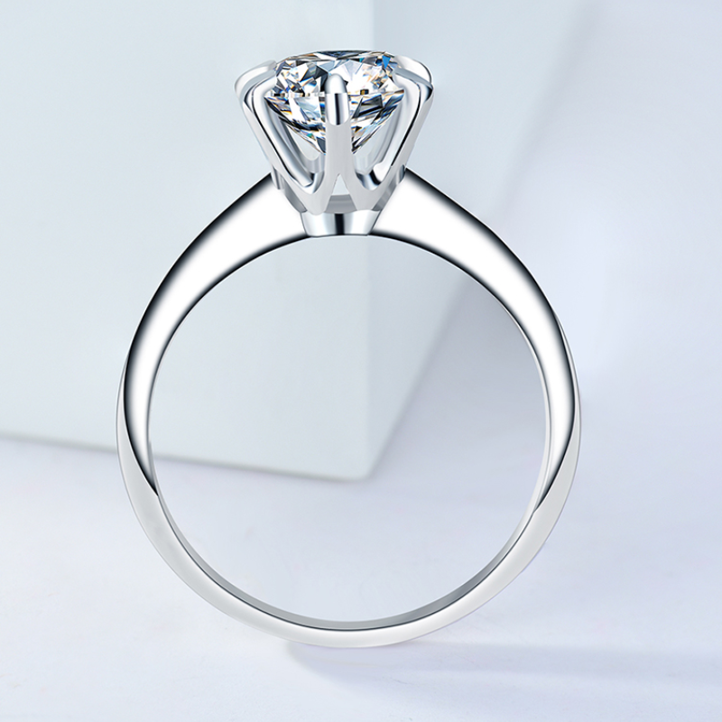 Anello in argento Sterling 925 0,5 ct 1ct gioielli con diamanti classici Moissanite anniversario della festa nuziale coreano