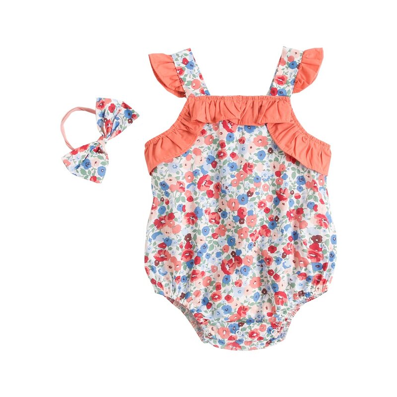 Yg marca bebê roupas de uma peça coreano verão meninas saco peido roupas algodão puro floral rastejando roupas