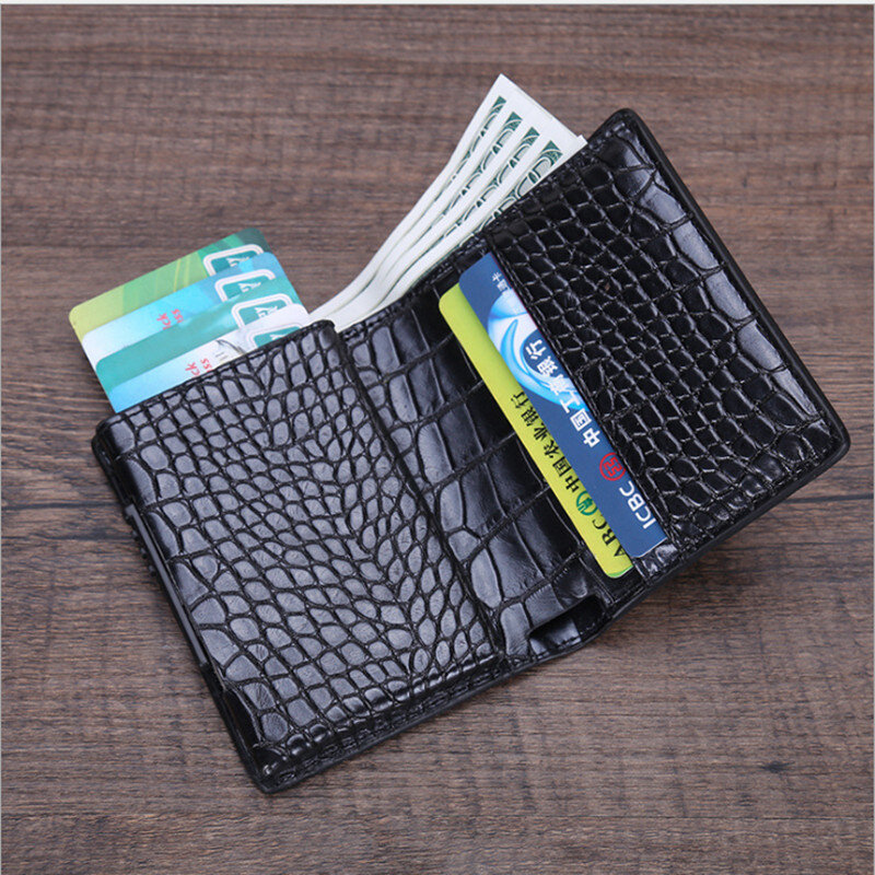 Zovyvol 2021 Mode Unisex Metalen Credit Card Houder Met Rfid Anti-Diefstal Portemonnee Geld Portemonnee Smart Wallet 7 Kleuren voor Business
