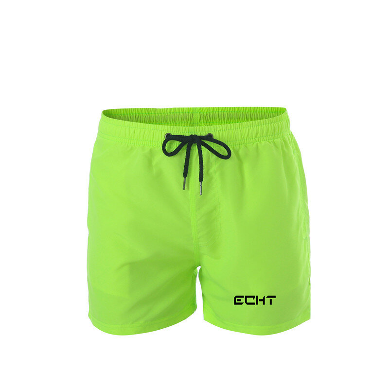 Pantalones cortos de playa para hombre, Shorts de baño de secado rápido, transpirables, sólidos, M-3XL hasta el muslo, talla grande