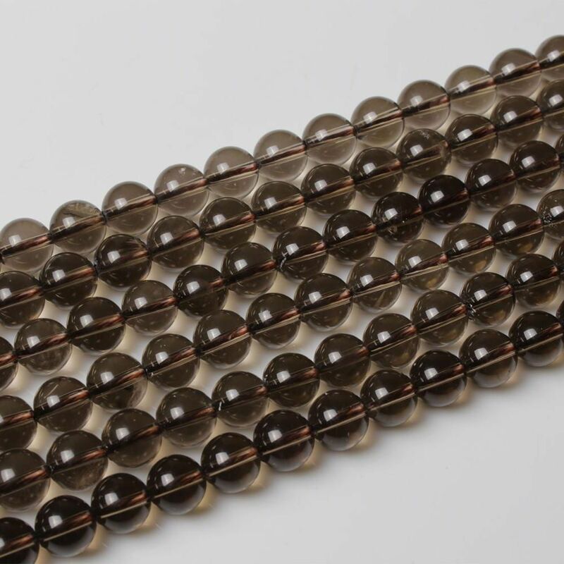Perles rondes en Quartz fumé naturel AAA, pierres précieuses fines, cristal gris 6 8 10 12mm, accessoires pour collier, Bracelet, boucle d'oreille, bricolage, bijoux