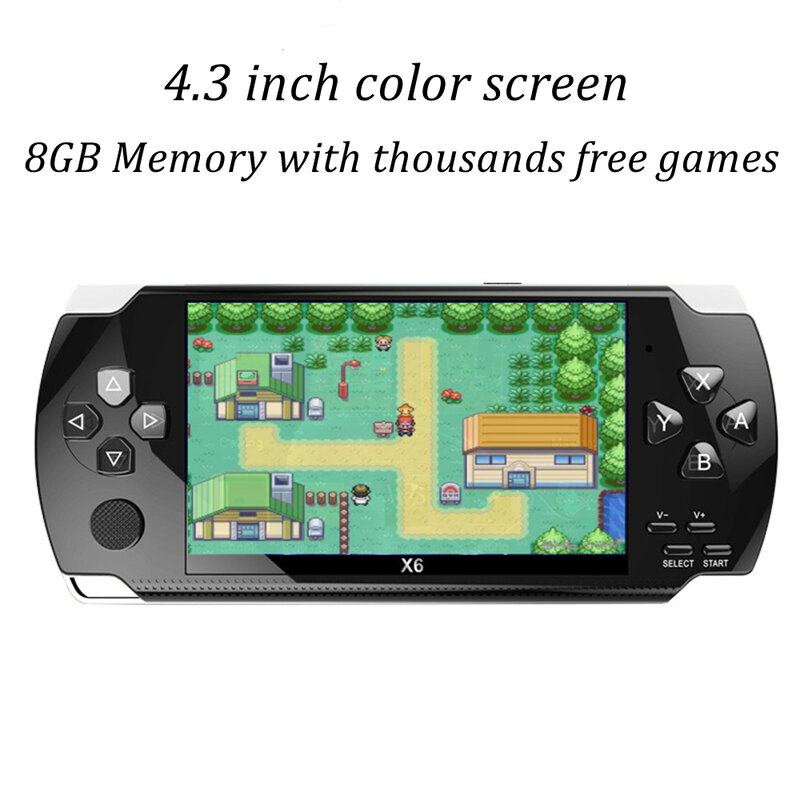 Console di gioco portatile per nave libera 8GB 40GB di memoria videogioco portatile costruito in migliaia di giochi gratuiti meglio di sega tetris nes