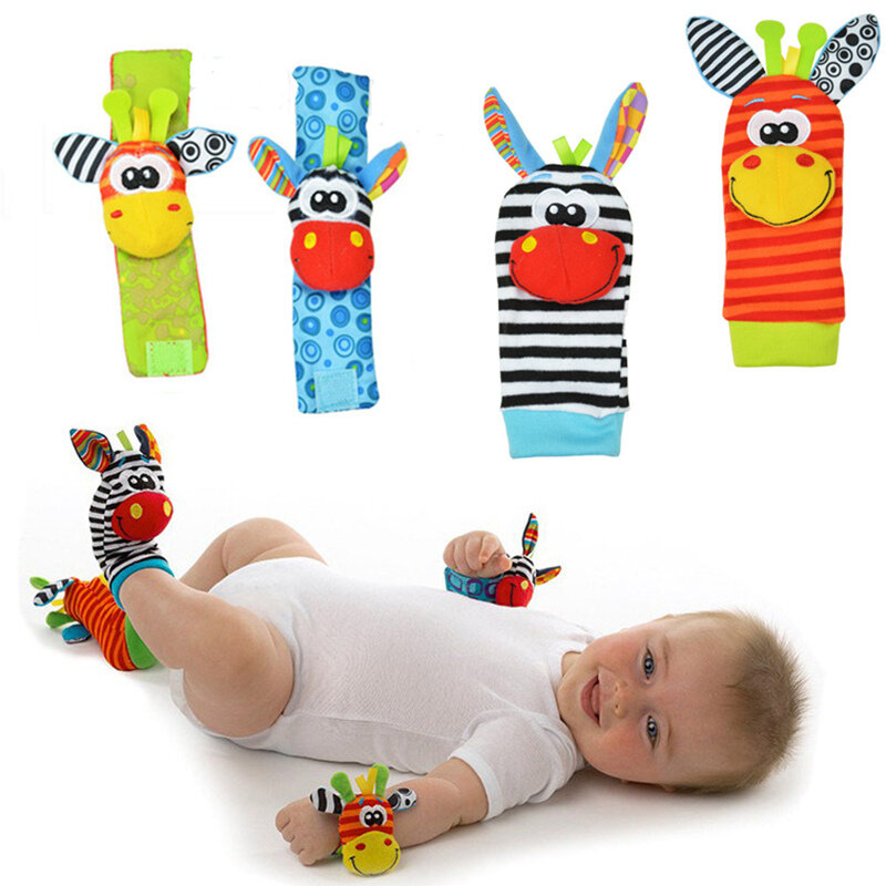 1 Buah Mainan Gemerincing Bayi Pergelangan Tangan Kelinci Mainan Kerincingan Pergelangan Tangan dan Kaus Kaki Kaki Hewan Lucu Kartun Bayi Mainan Kerincingan