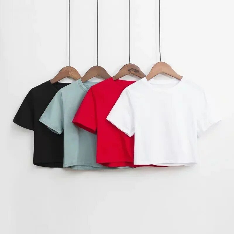 Nowa bawełniana koszulka Sexy kwiaty drukuj z krótkim rękawem topy i koszulki Fashion Casual T Shirt
