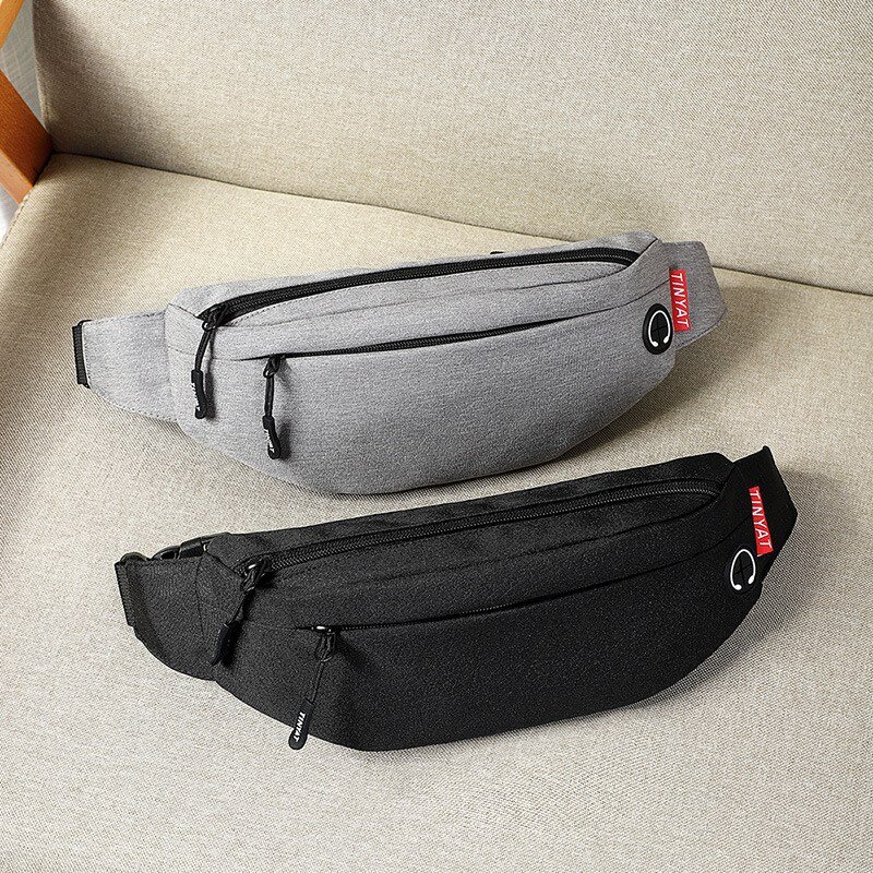 TINYAT Men Male Waist Bag Purse Casual Large Phone Belt Bag Pouch Travel Phone Bag Fanny Banana Bag Hip 4 Pockets