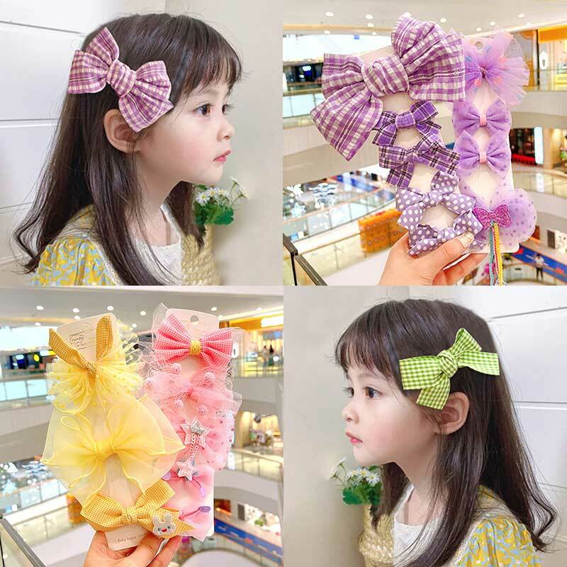2021 koreański ładny łuk klips do włosów dla dziewczynek dzieci kolorowy kwiat Barrettes spinki do włosów słodkie spinki nakrycia głowy akcesoria do włosów