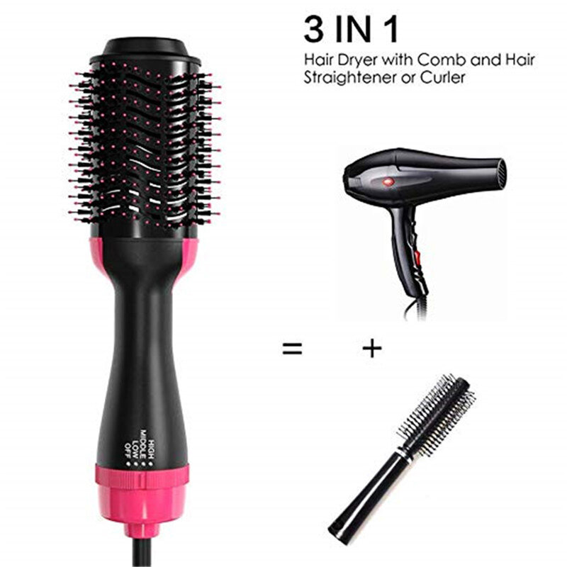 One-Step Hair Dryer And Volumizer Hot Air Brush Heated Brushes Hair Straightener Hot Comb Hair Styler Blower Dryer And Styler