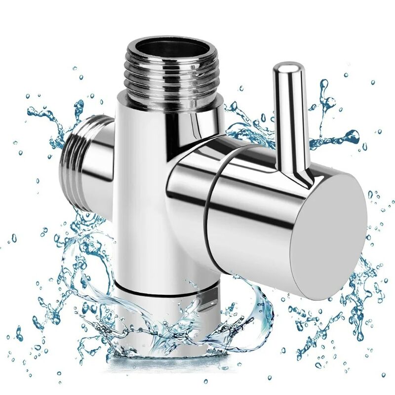Diverter Valve 3 Way Water Separator Shower Tee Adapter Adjustable Shower Head Diverter Valve Bathroom Shower Valve