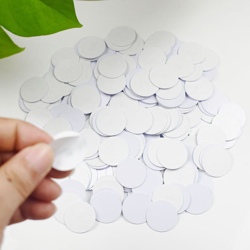 1pc 125khz RFID EM4305 T5577 Rewritable Coin Card  Adhesive Sticker Copy Clone Card Diameter 25mm