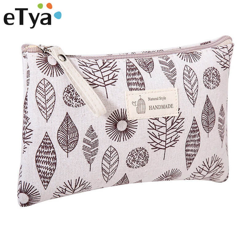 eTya New Women Plaid Travel Cosmetic Bag Makeup Bag Handbag Female Zipper Purse Small Cosmetics Make Up Bags Travel Beauty Pouch