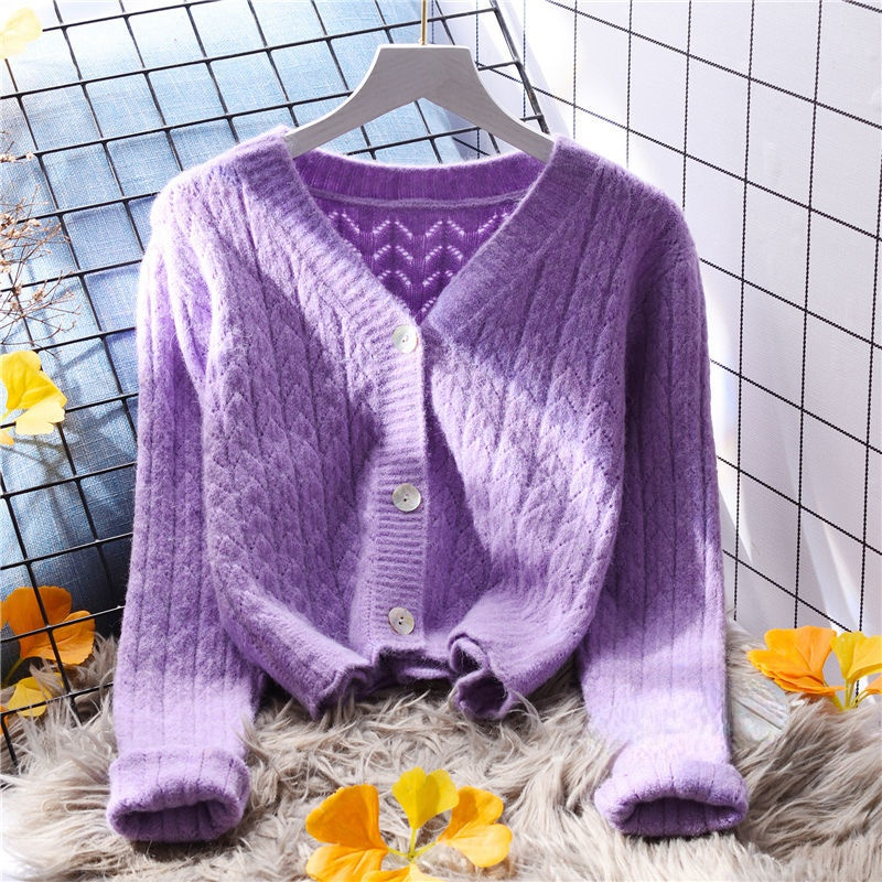 Cardigan court tricoté pour femme, vêtement d'extérieur, couleur unie, Slim, assorti avec tout, collection automne-hiver 2021