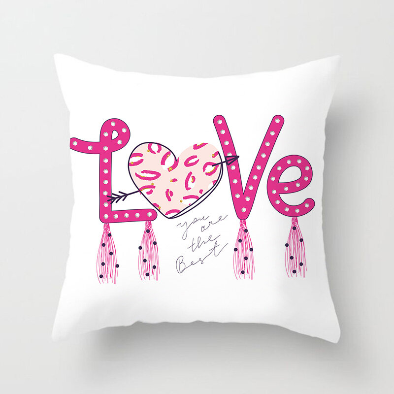 Valentine decoração lance travesseiro caso gato coração amante capas de almofada para casa sofá cadeira fronhas decorativas