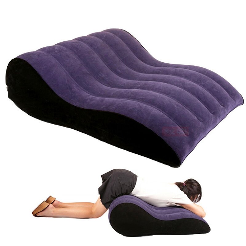 Sofá cama inflable con cuña flocado para adultos, cojín de apoyo para posiciones de amor, equipo Sexy, muebles eróticos