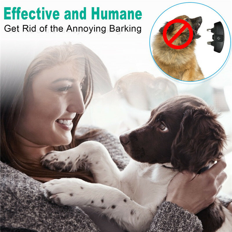 2021 IPX6 Waterdichte Verstelbare Elektrische Dog Bark Shock Kraag Humane Anti Slijtage Blafband Oplaadbare Voor Honden Nest 9