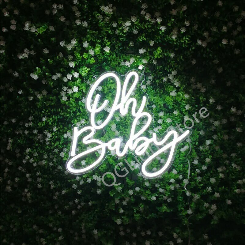 Oh Baby-letrero de neón personalizado, luz Visual artística para Bar, Pub, Club, iluminación Flexible colgante de pared para decoración de letreros para habitación, fiesta, boda