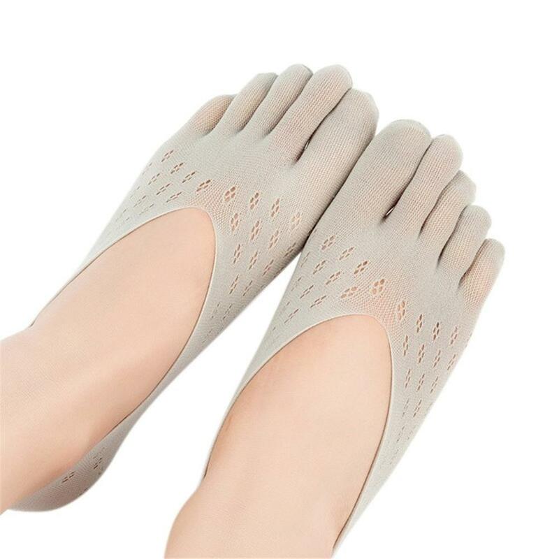 Calcetines de compresión ortopédicos para mujer, medias transpirables con cinco dedos divididos, invisibles, para barco, 5 pares