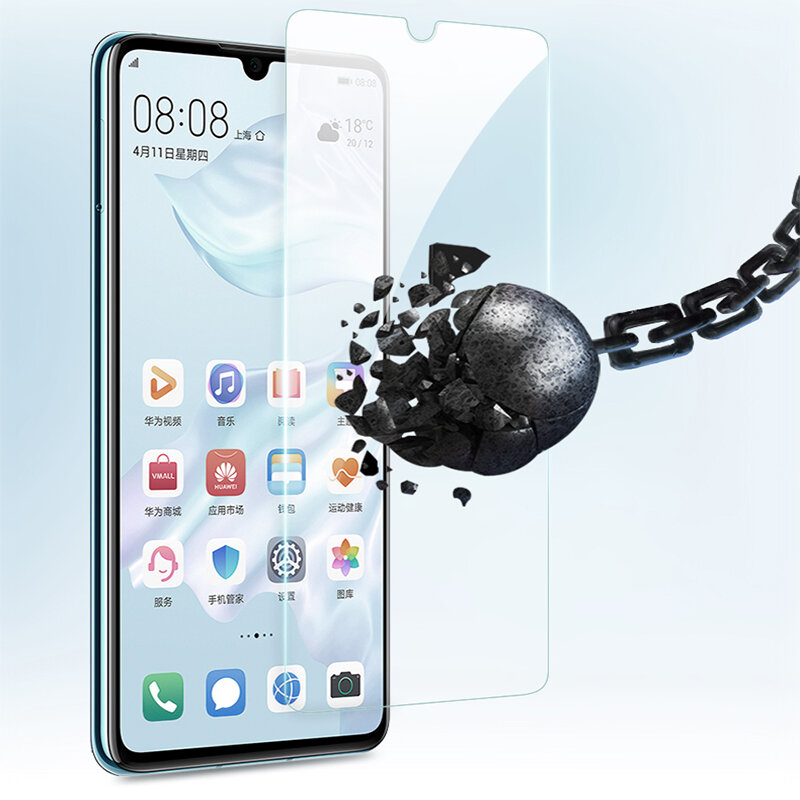 Protecteur d'écran, en verre trempé, pour Huawei P30 Lite P20 Pro 5G E 2019 9H HD