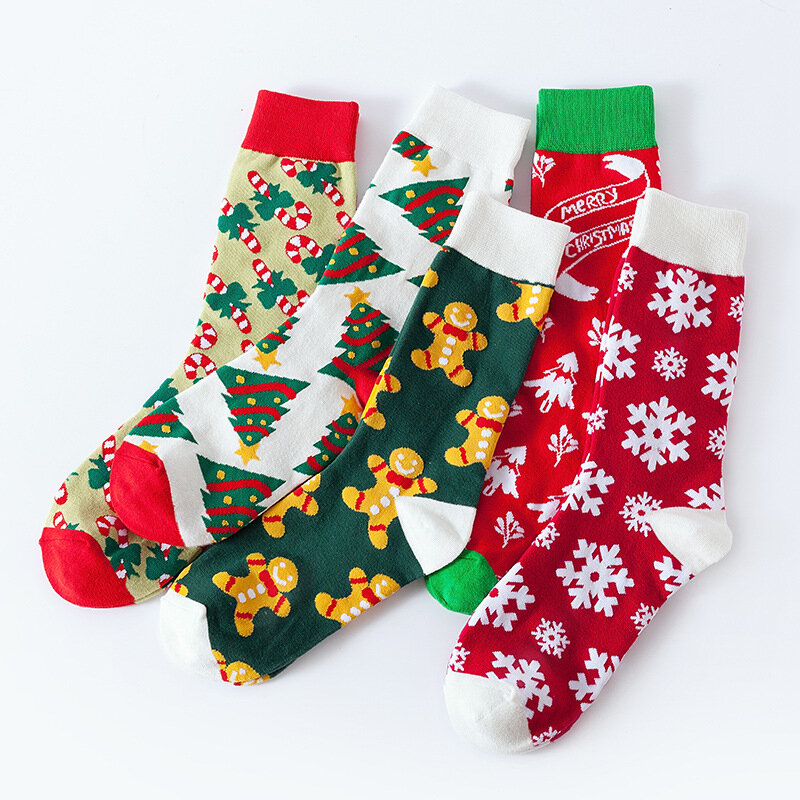 5 Pairs Funny Casual Men Socks New Socks fashion Christmas design Plaid Colorful happy Business Party Dress Cotton Socks Man