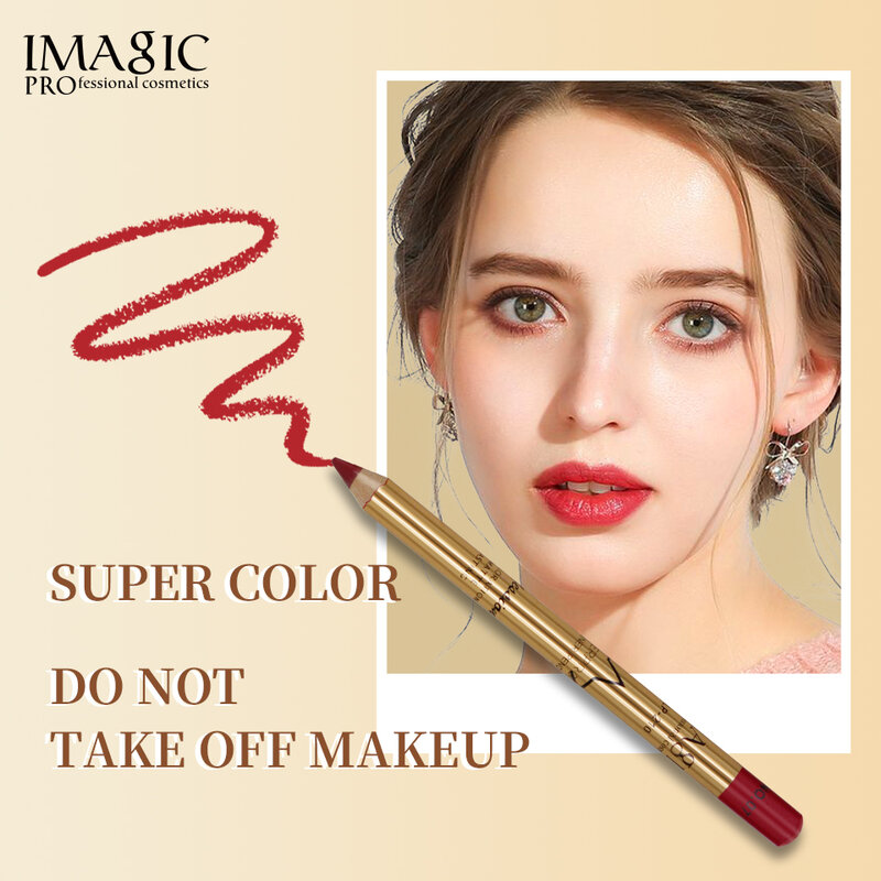 IMAGICx 8สี Lip Liner ดินสอ Nude Matte Lip Liner เจอไรเซอร์กันน้ำ Long Lasting Makeup Professional Lip Liner เครื่องมือ