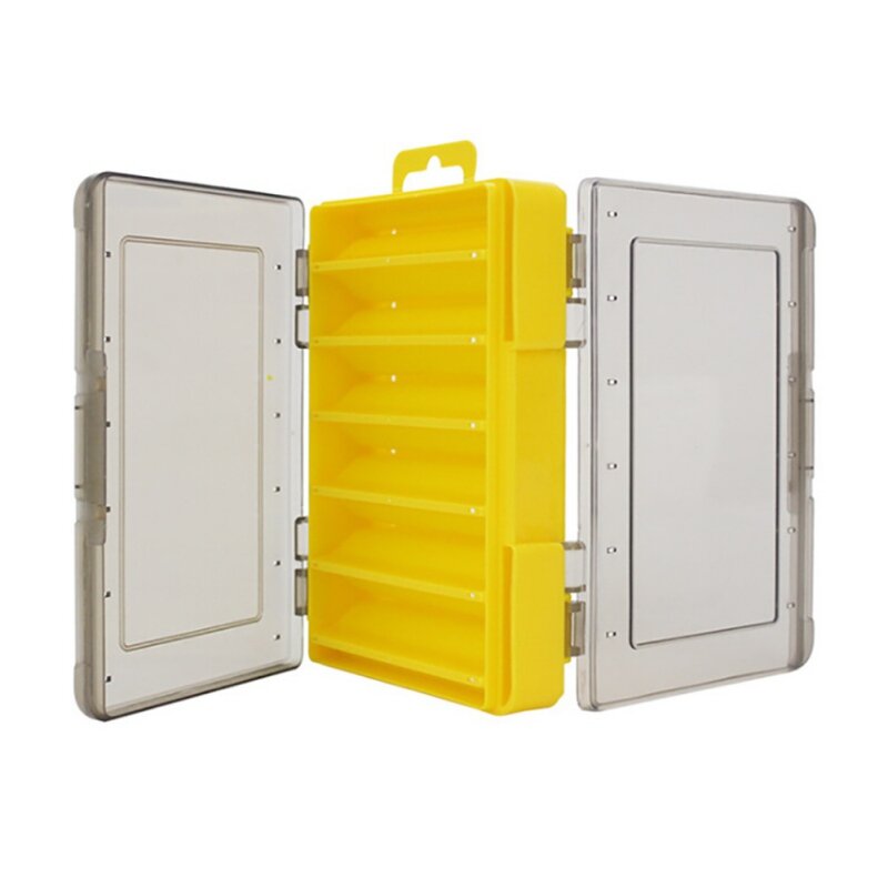 Caja de aparejos de pesca, caja de almacenamiento de cebos portátiles de dos pisos, aparejos de doble cara, nuevo 1