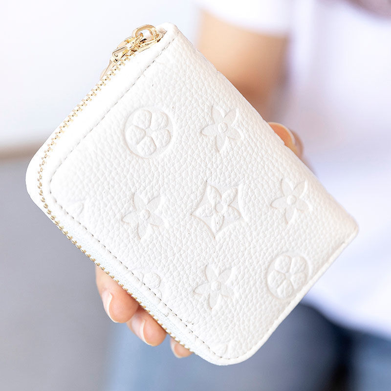 Luksusowy portfel damski portmonetki piękne kwiaty drukuj skórzany zamek Mini krótka karta torba hurtownia 2021 nowych moda kobiet torby