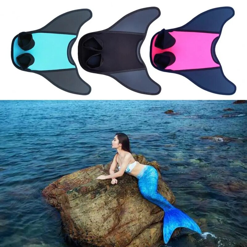 1Pc Mermaid Fin Flippers ได้อย่างง่ายดาย Wear Mermaid Tail Well Fitted Monofin Reusable ว่ายน้ำ One-Piece สำหรับชายหาด