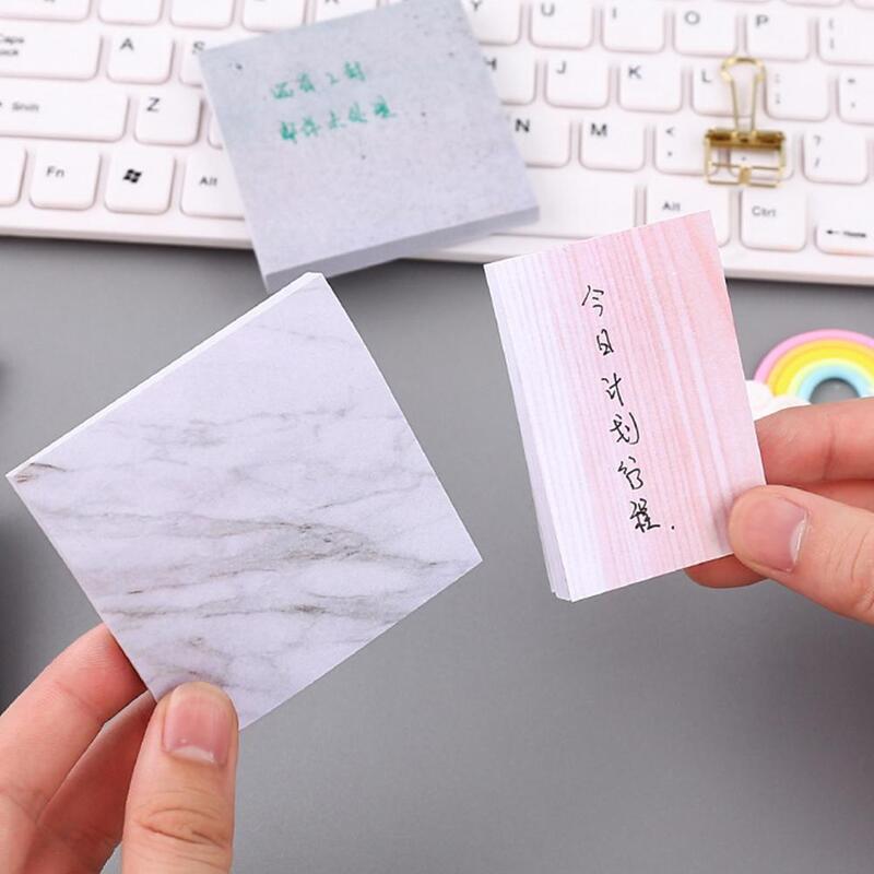 70แผ่น/ชุด Creative Marble สีกาว Memo Office Pad Bookmark เครื่องเขียนหินโน้ตสไตล์ Sticky N8X9