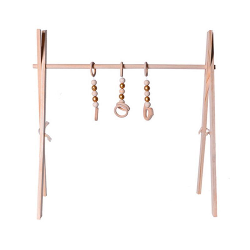 New Nordic Simple Wooden Fitness Rack Children Room Decorations Baby Play Gym Activity Pendants Hanging Bar Newborn Gifts