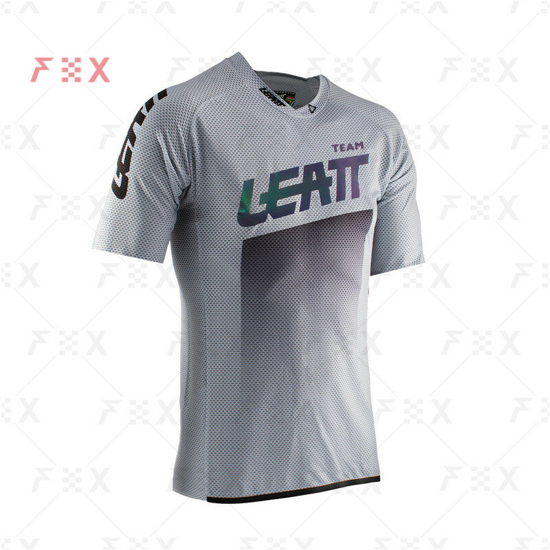 Camiseta de manga corta para hombre, camisa Enduro para bicicleta de montaña, DH, Mx, Motocross, equipo LEATT Mtb, 2021