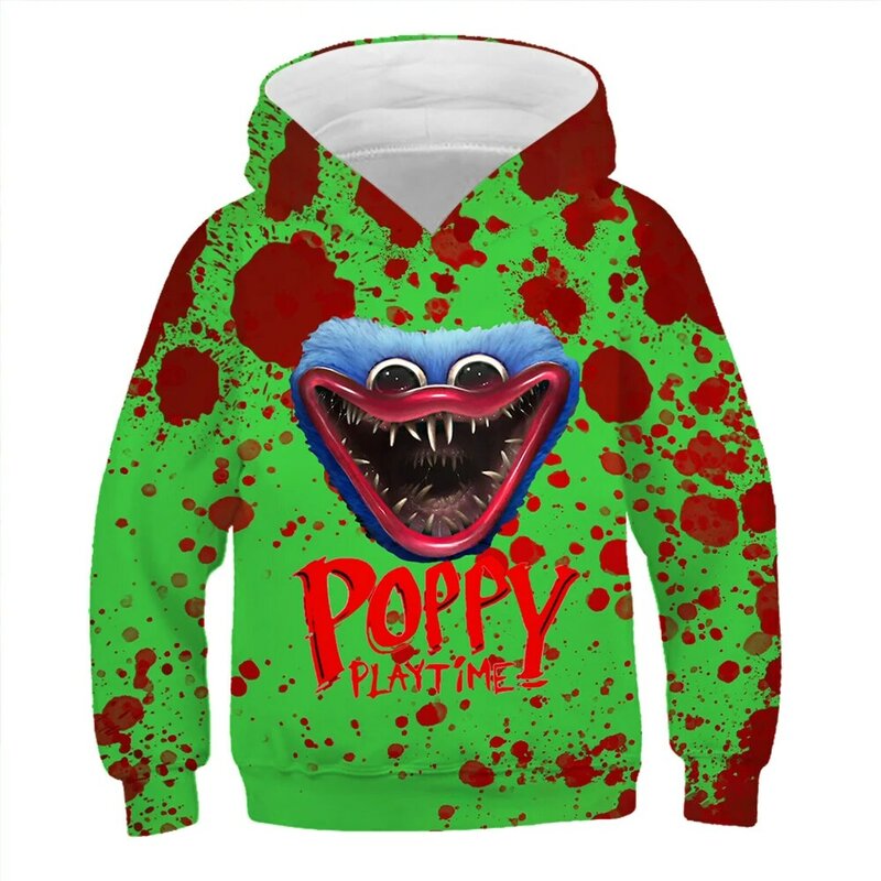 Huggy Wuggy From Poppy Playtime 3D Print Children Hoodies Fashion Baby Boys Cool Game Pattern Hoodie Kids Cosplay Sweatshirt