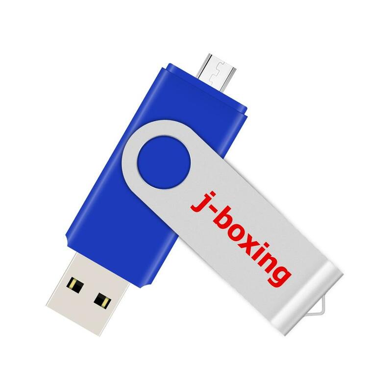 J-권투 OTG USB 플래시 드라이브 64GB 32GB 16GB 엄지 펜 드라이브 마이크로 USB 디스크 Pendrive 금속 회전 PC 안드로이드 스마트 폰, 컴퓨터, 악세서리, 파란색