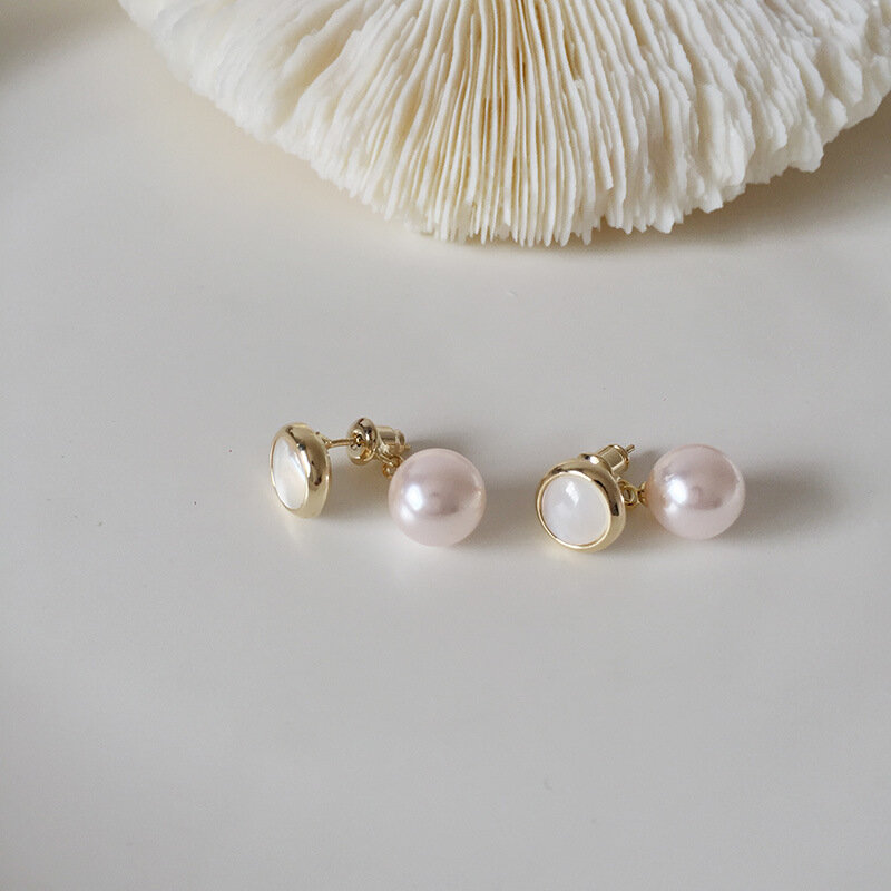 Die Gleichen Zwei Perle Opal Ohrringe in Korea