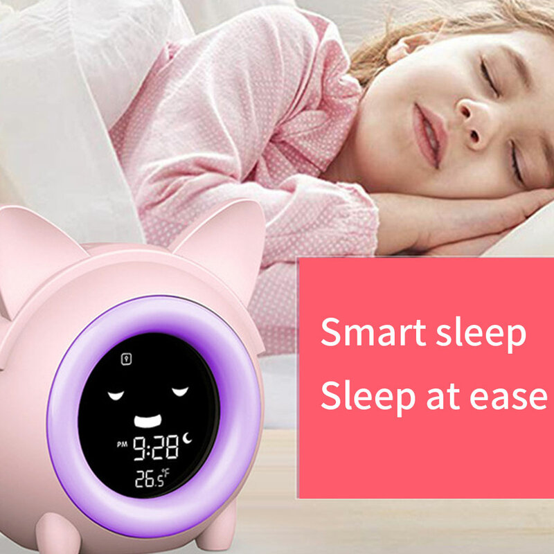 Детский будильник, цветные часы для тренировки сна, светильник, будильник, таймер сна, для спальни