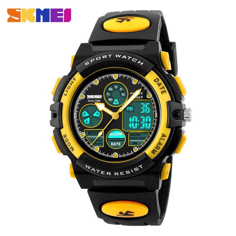 Skmei 子供 LED デジタル 50 メートル防水デュアルディスプレイ腕時計腕時計アラーム子供のための 1163
