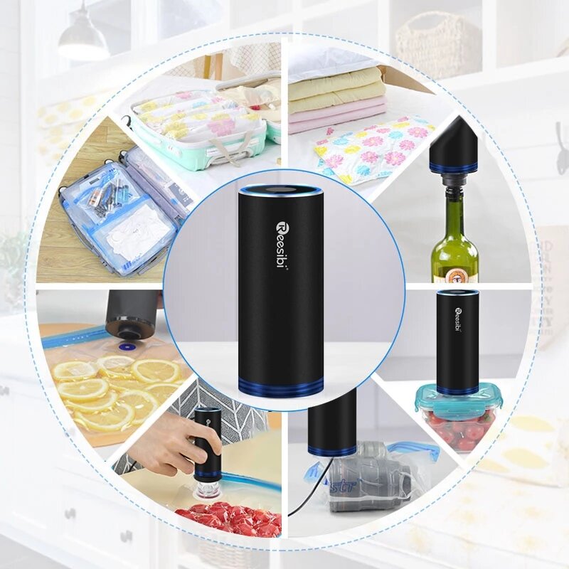Mini Automatic Vacuum Machine Pump for Portable Traveling Home Storage Bag Clothes Food Sous Vide Vacuum Sealer Packaging Packer