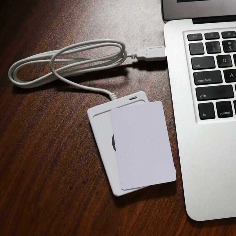 Pembaca NFC USB ACR122U Kartu Ic Pintar Tanpa Sentuh dan Duplikator Mesin Fotokopi Rfid Penulis 5 Buah Kunci Kartu Tanda Pengenal Yang Dapat Diubah