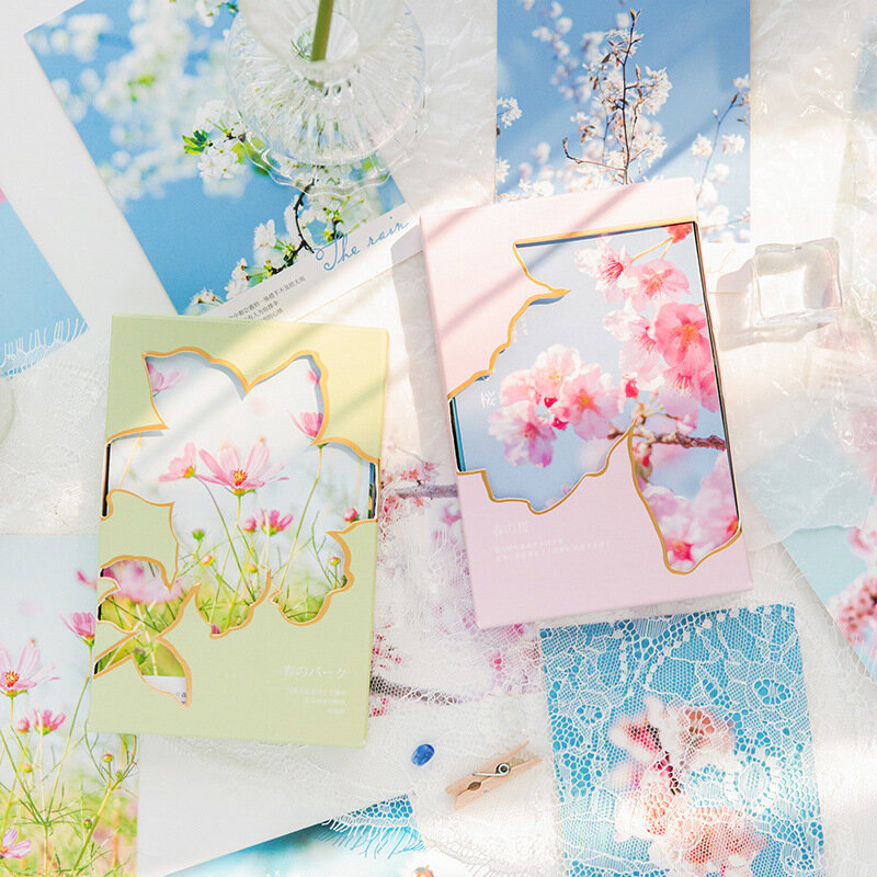 30 pz/set primavera Cherry Blossom serie cartolina INS stile biglietti d'auguri Wish Card fai da te decorazione del giornale