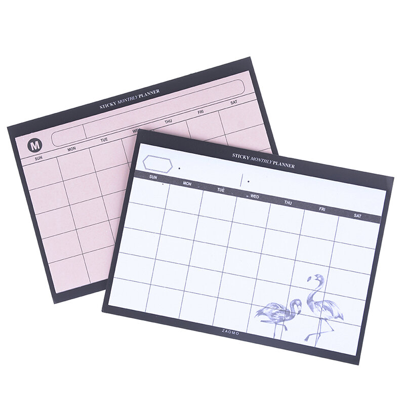 Prosty planer harmonogramu pulpitu Plan miesięczny Kawaii Mini notebooki materiały biurowe wydajność pracy podsumowanie organizator