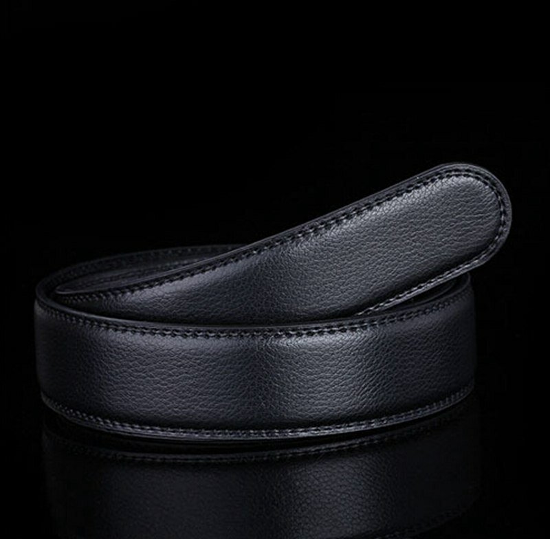 Cinturón automático de piel auténtica para hombre, sin hebilla, 3,5 cm de ancho, buena calidad
