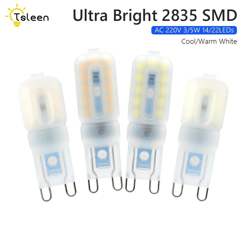 Bombilla LED G9 de gran oferta, atenuación de CA/CC, 12V, 220V, 3W, 5W, COB, iluminación LED SMD, reemplaza las lámparas halógenas, 1 Uds.