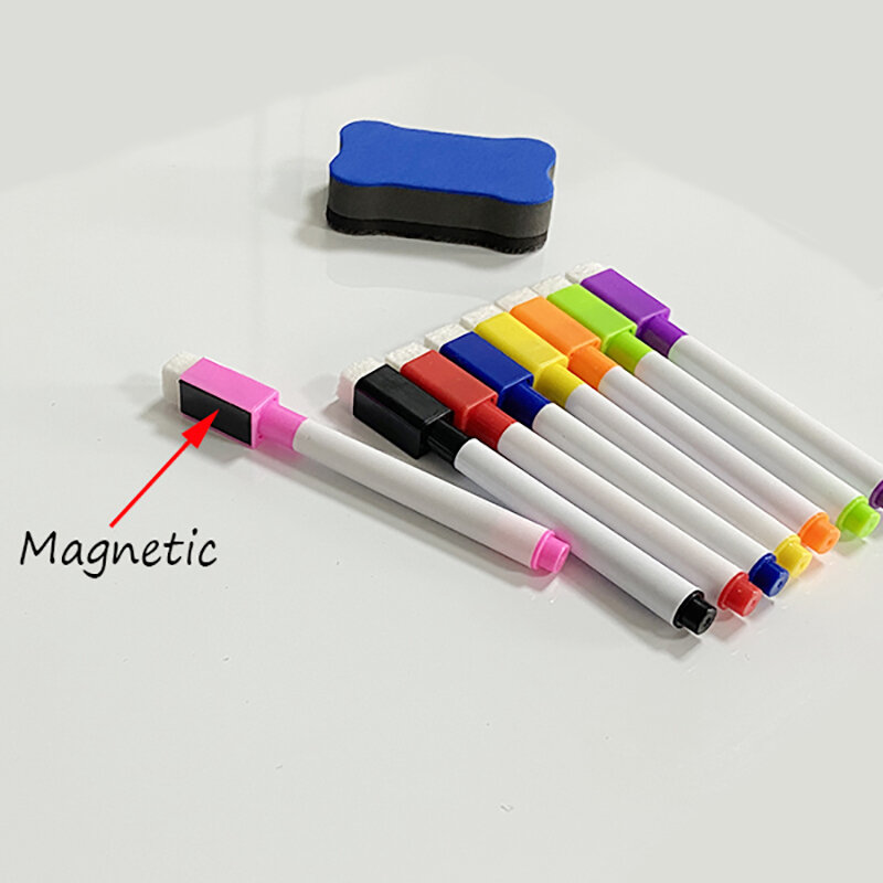 Lavagna magnetica formato A3 frigorifero lavagna bianca cancellabile a secco calendario tavolo da disegno per bambini Memo 7 pennarello colore 1 Erasser