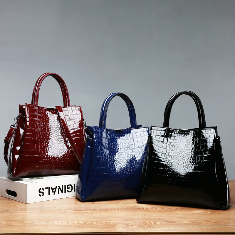 OLSITTI – sacs à main rétro en cuir Pu pour femmes, Sac à bandoulière de grande capacité, motif Crocodile, décontracté, bonne qualité, 2021