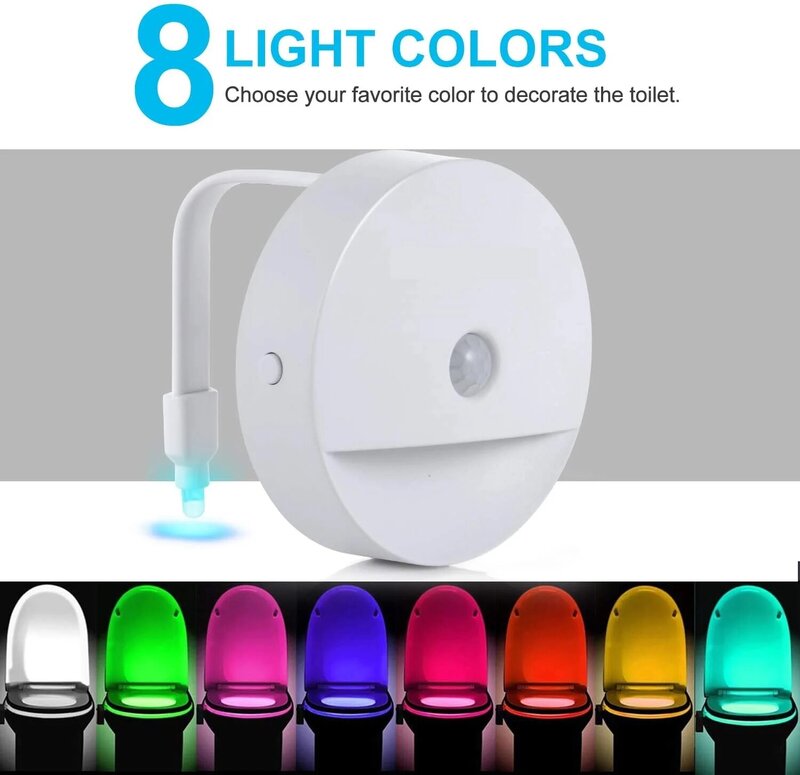 Assento do vaso sanitário nigh luz pir sensor de movimento 8 cores à prova dwaterproof água backlight wc bacia lâmpada iluminação