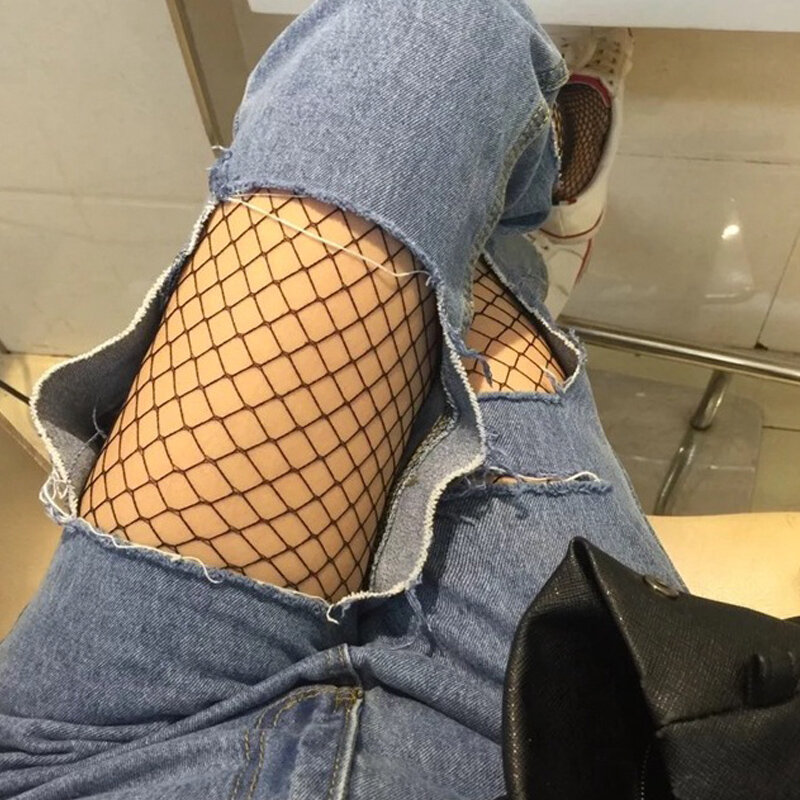 Venda quente das mulheres longas sexy meias de rede de peixe meias de malha meias de malha oco para fora lingerie preto coxa alta meia